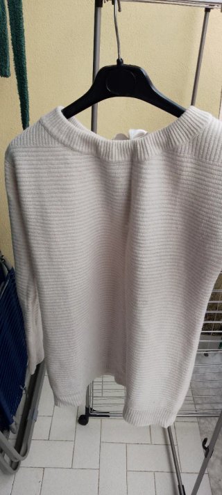 Maglione Sisley donna beige/bianco