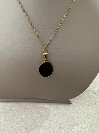 Collana in acciaio laminato oro con ciondolo