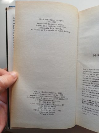 El hobbit, Tolkien (1ª edición, Minotauro 1982)