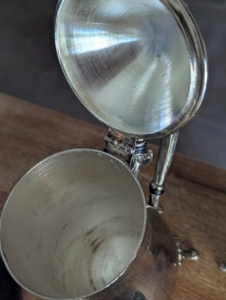 Juego té vintage baño plata
