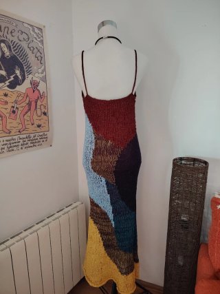 Vestido tejido patchwork talla única