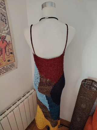 Vestido tejido patchwork talla única