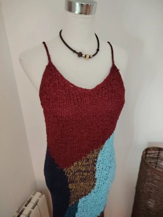 Vestido tejido patchwork talla única