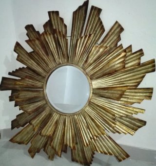 Espejo Sol Vintage Dorado Metal