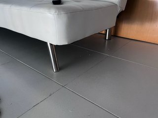 SOFA CAMA Piel Sintética Blanco. Elegante tengo 3d