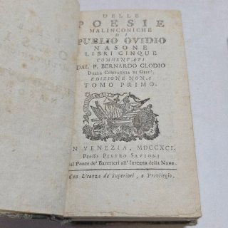 Libro antico - Delle poesie malinconiche 1791