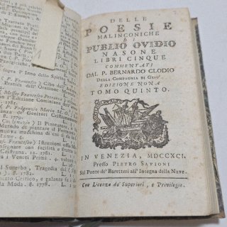 Libro antico - Delle poesie malinconiche 1791