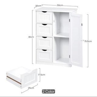 Mueble auxiliar blanco de madera