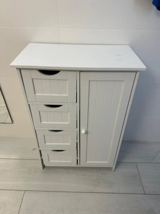 Mueble auxiliar blanco de madera