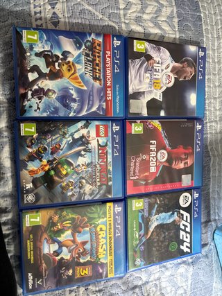 Lote 6 Juegos PS4: FIFA, Crash, Ratchet, LEGO