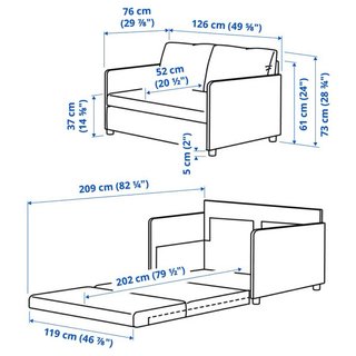 Sofá Ikea Amarillo Tela y Madera FRIDHULT