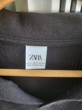 Camisa Zara Negra Manga Corta Talla XL