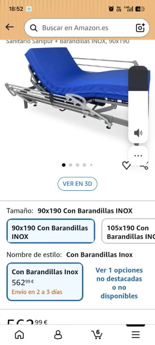 Cama Sanitaria Sanipur 90x190 INOX