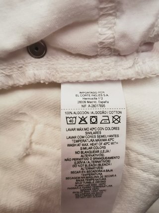 Minifalda vaquera blanca El Corte Inglés