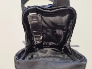 Borsello Piquadro tessuto e pelle nero
