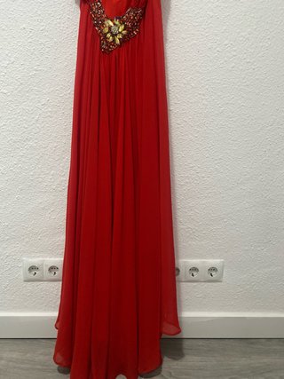 Vestido Largo Rojo Elegante Fiesta Boda Graduación