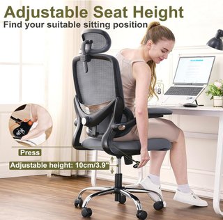 Silla Ergonómica Negra y Gris - NUEVA
