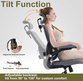Silla Ergonómica Negra y Gris - NUEVA