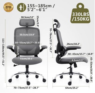 Silla Ergonómica Negra y Gris - NUEVA