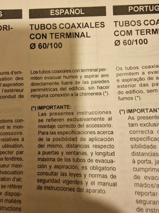 Tubo di estrazione per caldaia Baxi