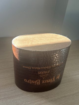 Papelera Vintage Cuero Marrón
