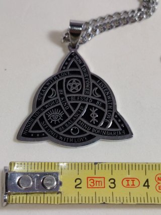 Collana Amuleto Triquetra Wicca Rune Talismano Mag
