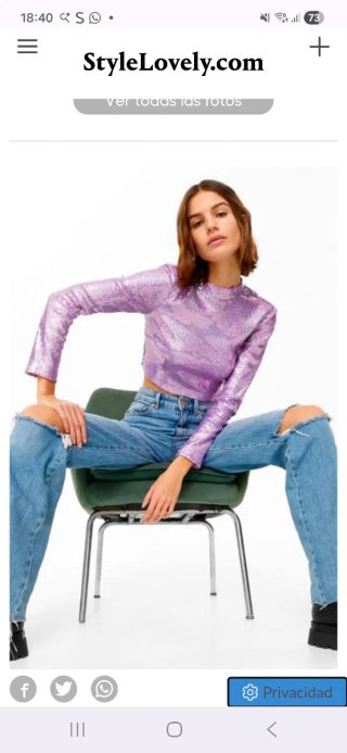 Top lentejuelas morado