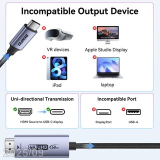 BENFEI Cable HDMI a USB-C 1.8m 4K 60Hz 000416grey
