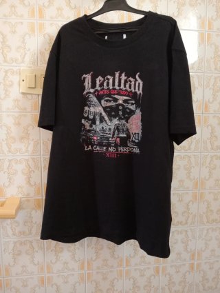 Camiseta Negra Talla L Familia con tú apellido