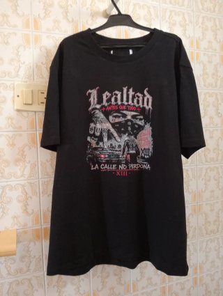 Camiseta Negra Talla L Familia con tú apellido