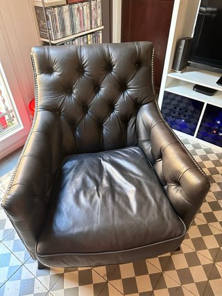 Sillón estilo Chester Piel Negro