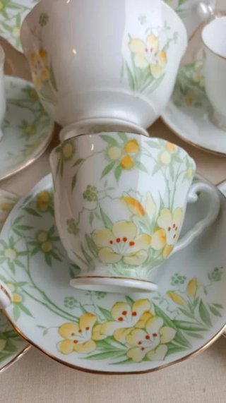 Juego de té inglés porcelana floral