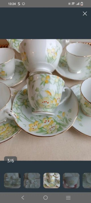 Juego de té inglés porcelana floral