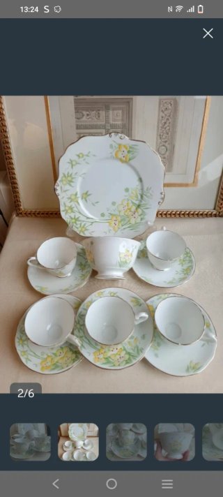 Juego de té inglés porcelana floral