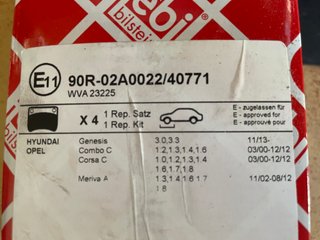 Pastillas Freno Febi Bilstein 16748 Opel