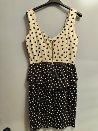 Vestido tirantes bicolor beige y negro
