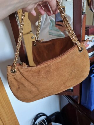 Pochette Y2K scamosciato marrone