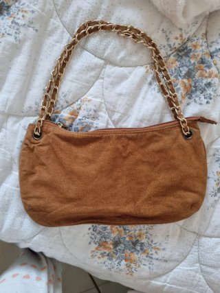 Pochette Y2K scamosciato marrone
