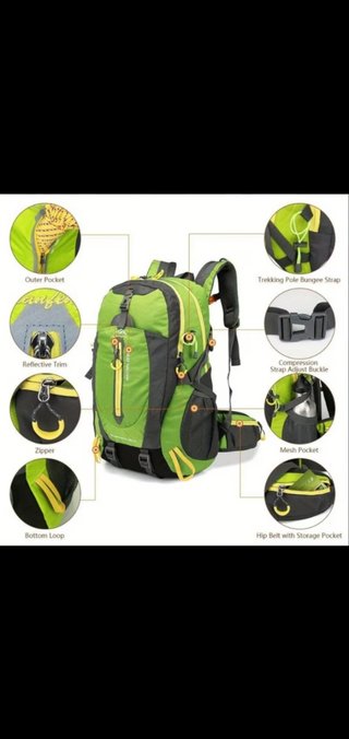 Mochila 40L Senderismo y Camping. Nueva