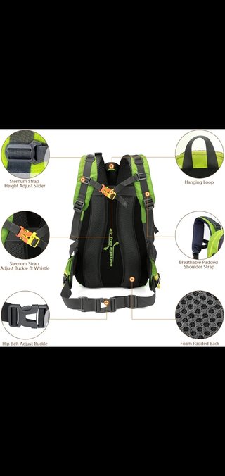 Mochila 40L Senderismo y Camping. Nueva