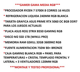 GAMER RYZEN 7 5700X RGB