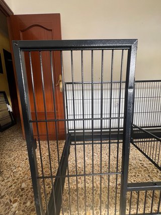 Jaula Doble Grande Negra para Loro