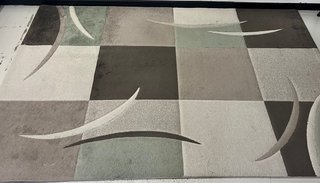 Alfombra moderna gris y verde