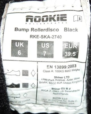 Rookie Bump Rollerdisco Nere 39,5