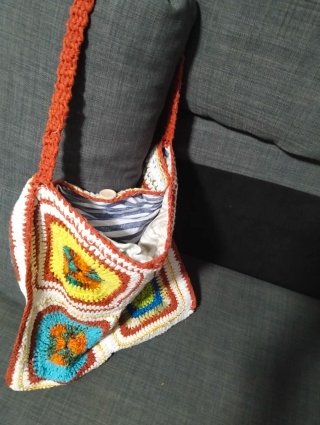 Bolso de ganchillo multicolor