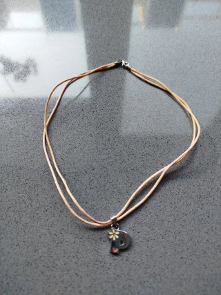 Conjunto de collares de Plata, letra P y Flor