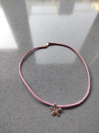Conjunto de collares de Plata, letra P y Flor