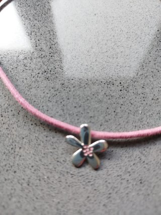 Conjunto de collares de Plata, letra P y Flor