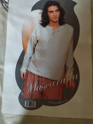 Camisa medieval hombre beige talla L
