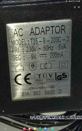 Adaptador Corriente AC 9V 200mA